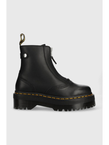 Кожени боти Dr. Martens Jetta в черно с платформа