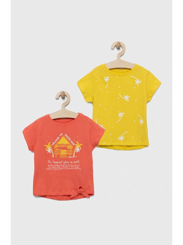 Детска памучна тениска zippy (2 броя) в оранжево