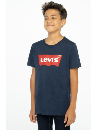 Детска тениска Levi's в тъмносиньо с принт