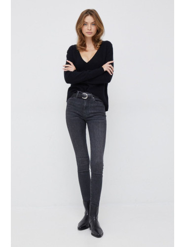 Вълнен пуловер Calvin Klein дамски в черно