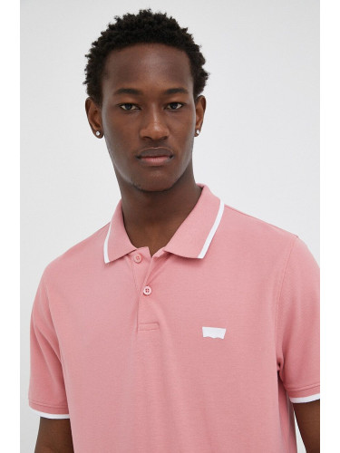 Тениска с яка Levi's в розово с апликация