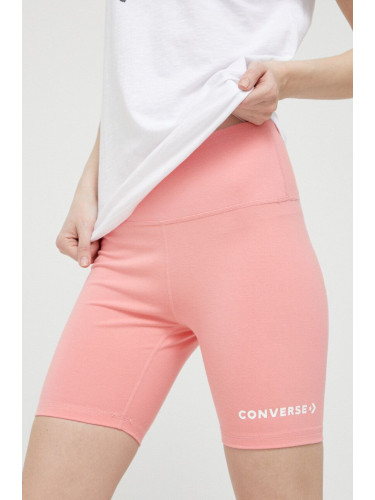 Къс панталон Converse в лилаво с изчистен дизайн със стандартна талия