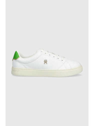 Кожени маратонки Tommy Hilfiger ELEVATED ESSENTIAL COURT SNEAKER в бяло