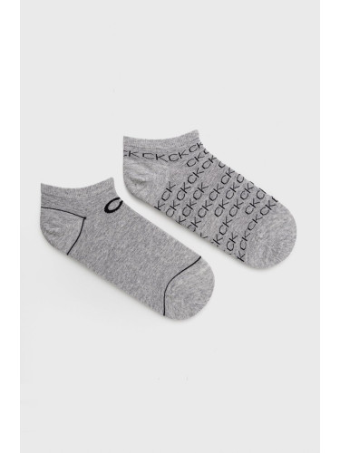 Чорапи Calvin Klein (2 чифта) дамски в сиво 701218779