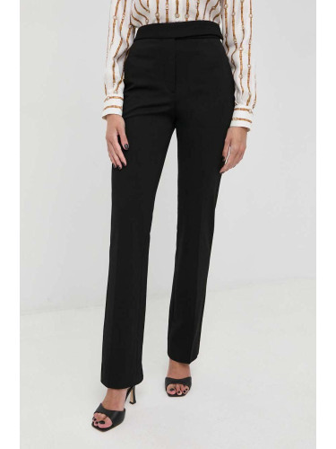Панталон Victoria Beckham в черно със стандартна кройка, с висока талия