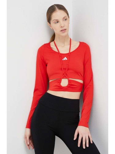 Блуза с дълги ръкави за трениране adidas Performance Dance в червено