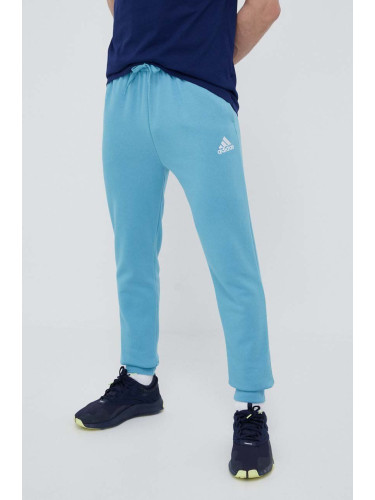 Спортен панталон adidas в синьо с изчистен дизайн