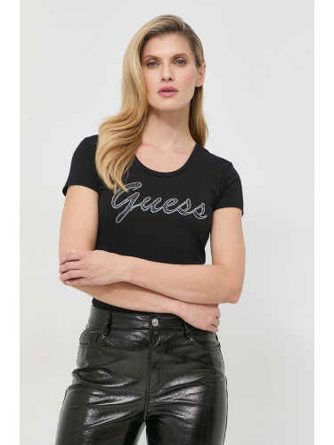 Тениска Guess в черно