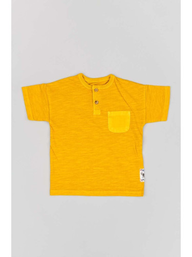Детска памучна тениска zippy в оранжево с изчистен дизайн