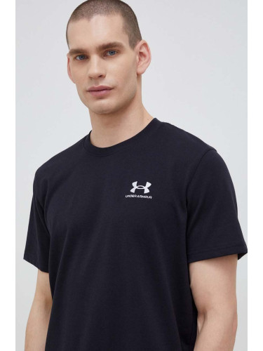 Тениска за трениране Under Armour Logo Embroidered в черно с изчистен дизайн