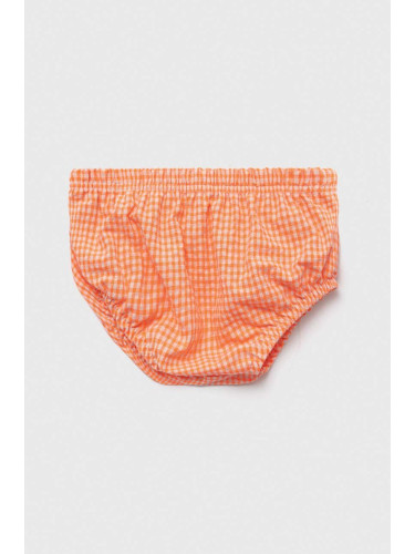 Бебешки къс панталон от памук Jamiks в оранжево с десен