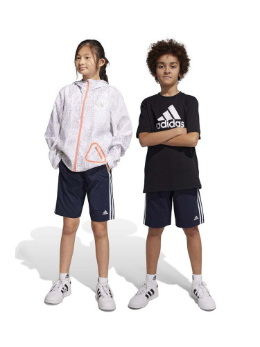 Детски къси панталони adidas U 3S WN в тъмносиньо с регулируема талия