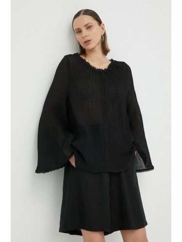 Блуза By Malene Birger в черно с изчистен дизайн