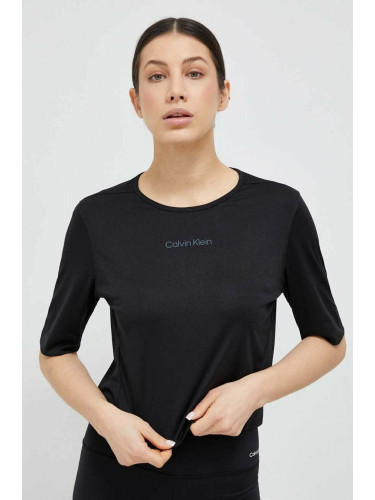 Тениска за трениране Calvin Klein Performance Essentials в черно