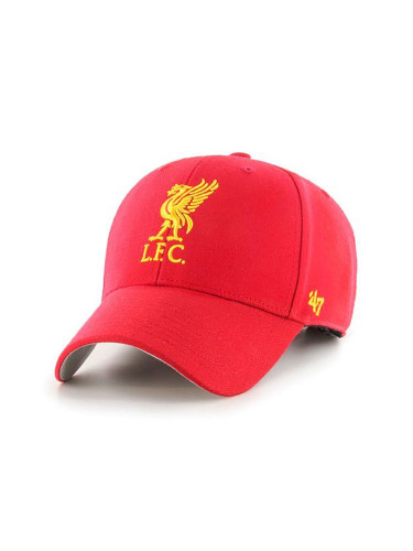 Шапка 47 brand EPL Liverpool FC в червено с апликация EPL-MVP04WBV-RDG