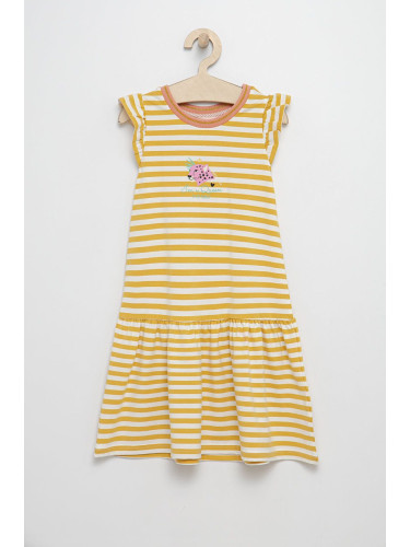 Детска рокля Femi Stories в жълто къс модел със стандартна кройка