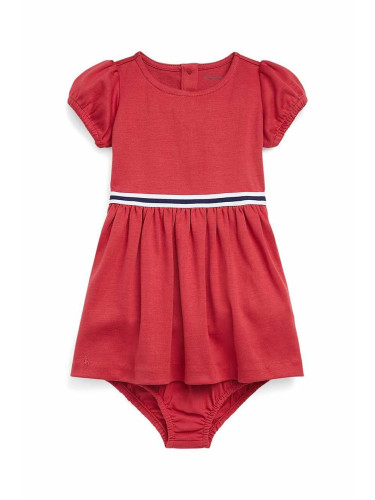 Бебешка рокля Polo Ralph Lauren в червено къс модел разкроен модел