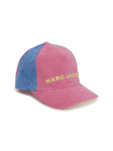 Детска памучна шапка Marc Jacobs в розово с изчистен дизайн