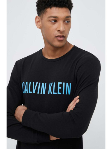 Домашен суичър Calvin Klein Underwear в черно с десен