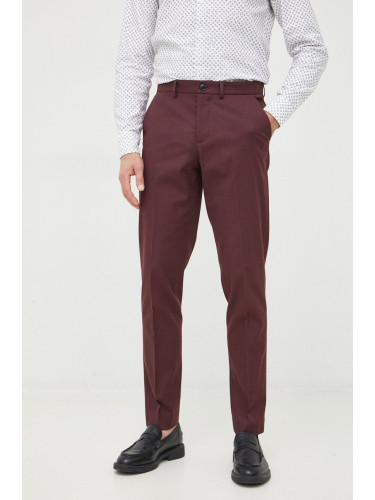 Панталони Sisley в бордо с кройка по тялото