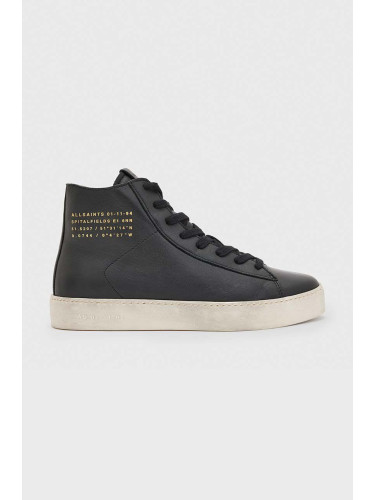 Кожени кецове AllSaints Tana High Top в черно