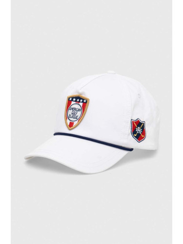 Памучна шапка с козирка American Needle American Golf Classic в бяло с апликация
