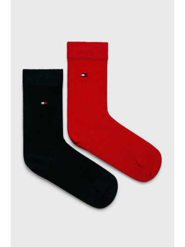 Детски чорапи Tommy Hilfiger (2 чифта) в червено