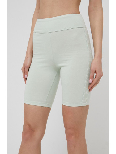 Къси панталони Guess дамско в зелено с апликация с висока талия