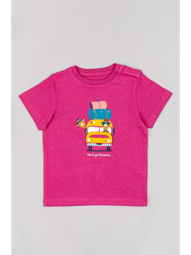 Бебешка памучна тениска zippy в лилаво