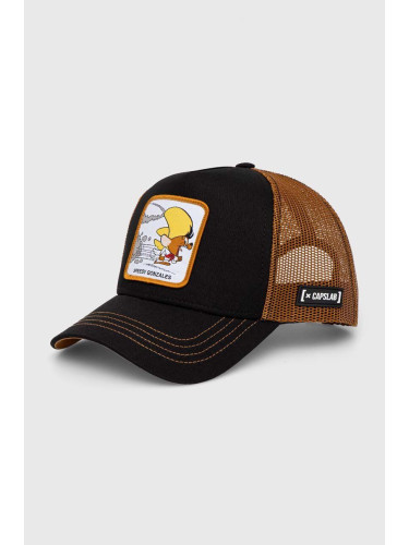 Шапка с козирка Capslab LOONEY TUNES в кафяво с апликация