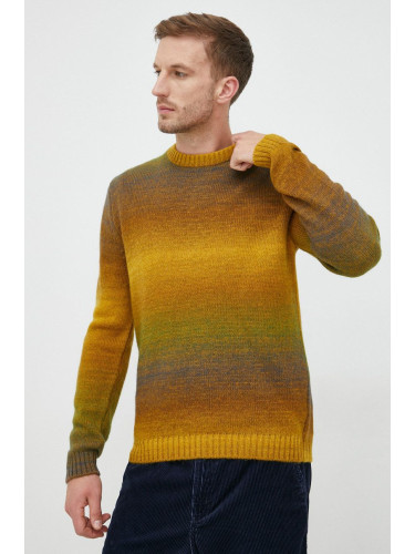 Вълнен пуловер Sisley мъжки в жълто