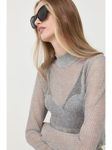 Пуловер Guess дамски в сребристо от лека материя