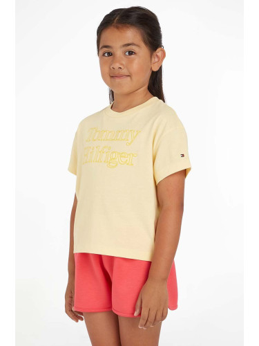 Детска тениска Tommy Hilfiger в жълто