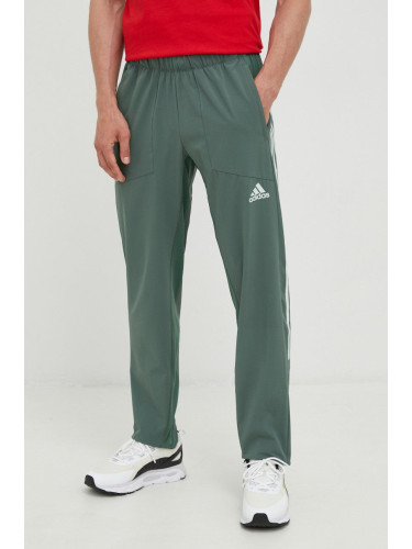 Панталон за трениране adidas Performance в зелено с принт
