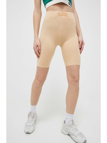 Къс панталон Ellesse в бежово с изчистен дизайн със стандартна талия