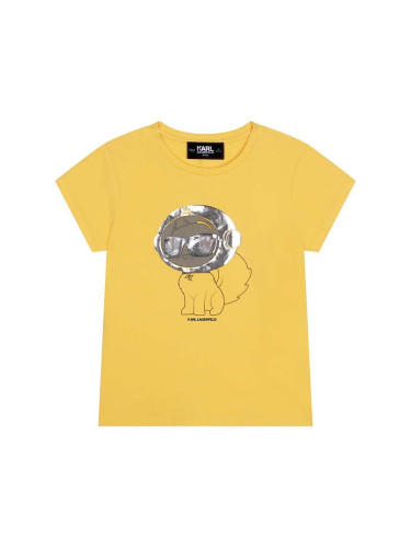 Детска тениска Karl Lagerfeld в жълто