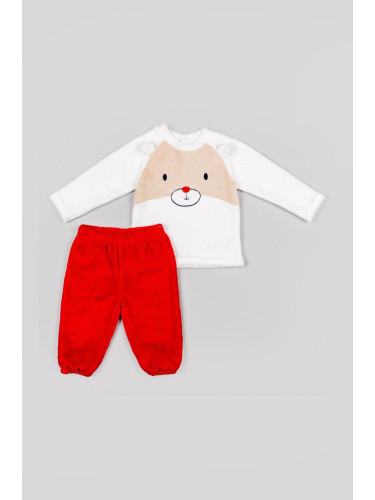 Детска пижама zippy в червено с принт