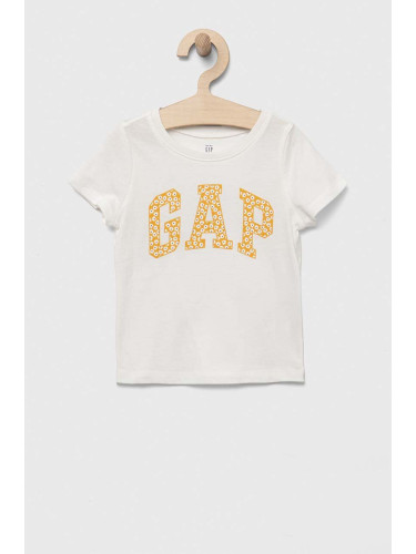 Детска памучна тениска GAP в бяло