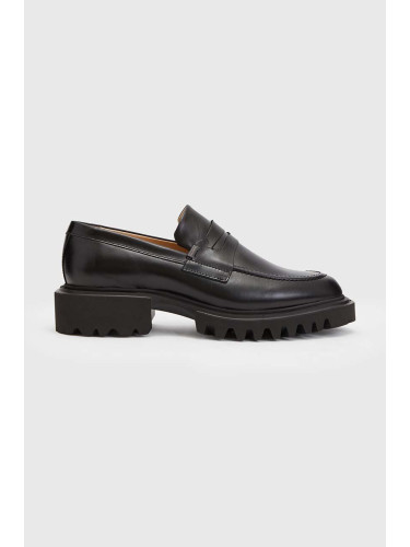 Кожени мокасини AllSaints Lola Loafer в черно с платформа