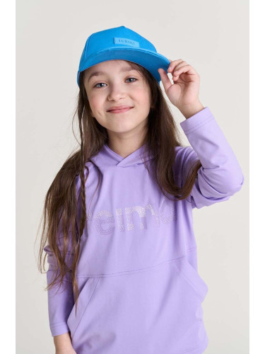 Детска памучна шапка Reima в синьо с изчистен дизайн