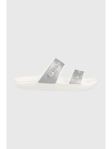 Чехли Crocs Classic Glitter II Sandal в сребристо 207769