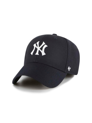 Шапка с козирка вълна 47 brand Mlb New York Yankees в тъмносиньо с апликация  B-MVPSP17WBP-NYC