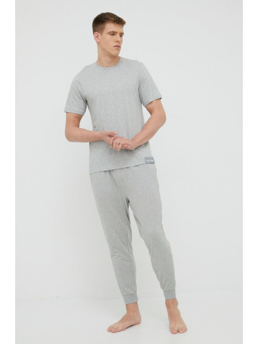 Долнище на пижама Calvin Klein Underwear мъжко в сиво с изчистен дизайн