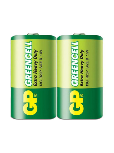 Цинк карбонова батерия GP Greencell 13G-S2, R20, 2 бр. в опаковка / sh