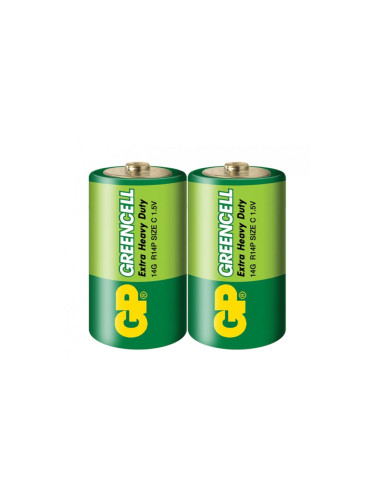 Цинк карбонова батерия GP 14G-S2 Greencell, R14, 2 бр. в опаковка / Sh