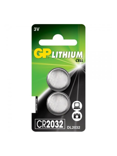 Бутонна батерия литиева GP CR2032 3V 2 бр. в блистер / цена за 1 бр. 