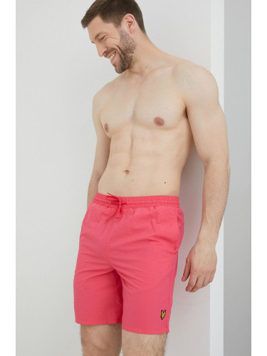 Плувни шорти Lyle & Scott в розово с изчистен дизайн