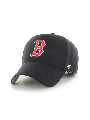 Шапка 47 brand MLB Boston Red Socks Sox в черно с апликация  B-MVP02WBV-BKF