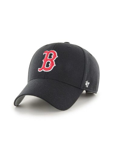 Шапка 47brand MLB Boston Red Socks в черно с апликация