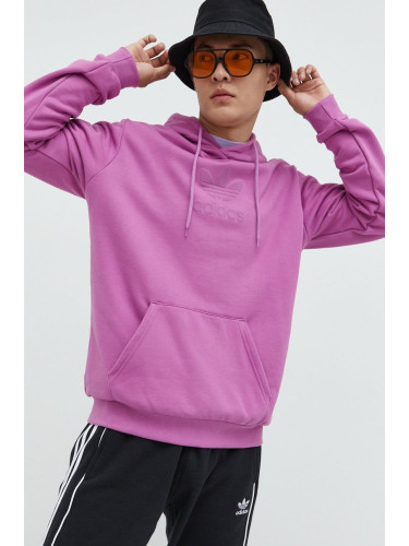 Памучен суичър adidas Originals в розово с принт